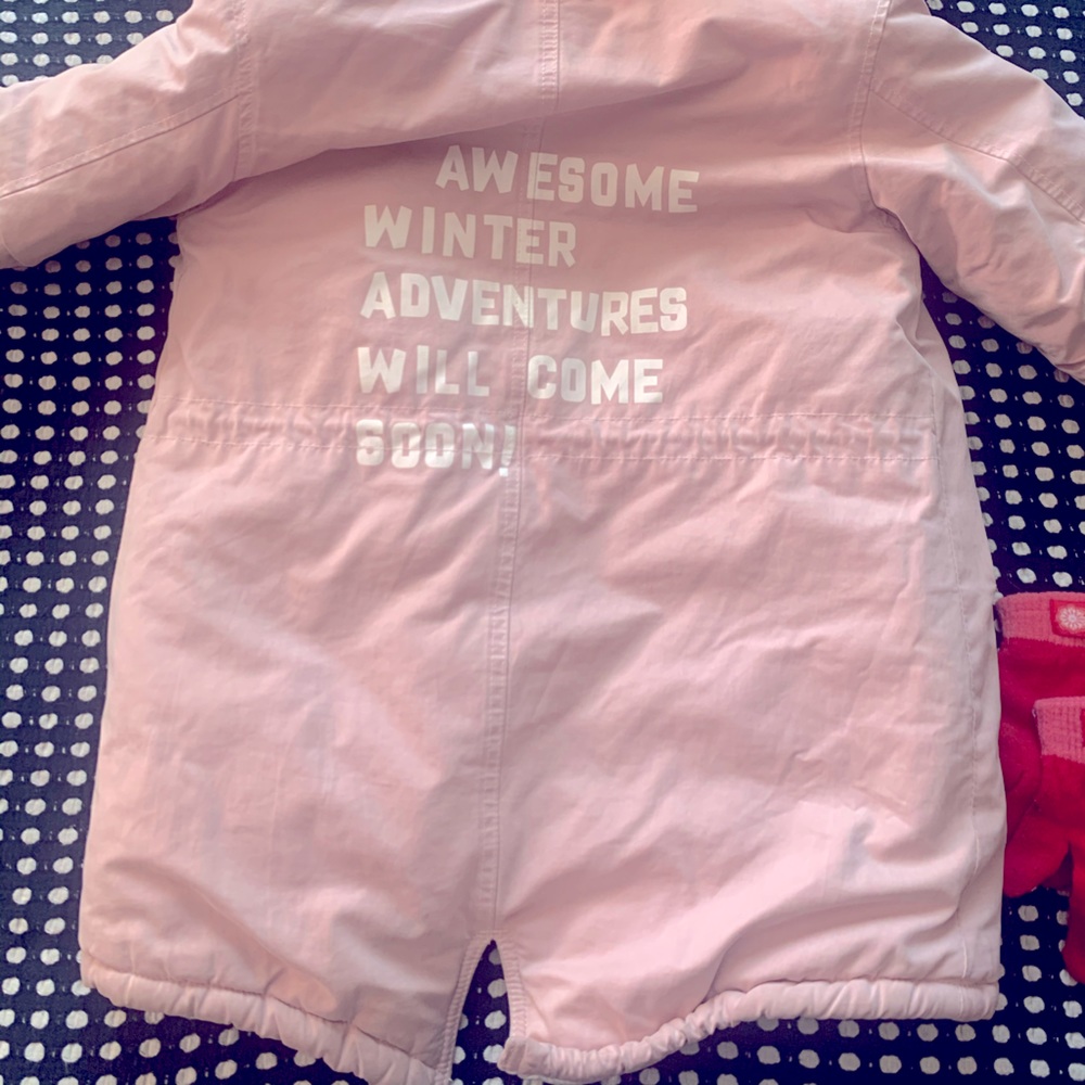 Zara girls Statement Pink Parka Coat